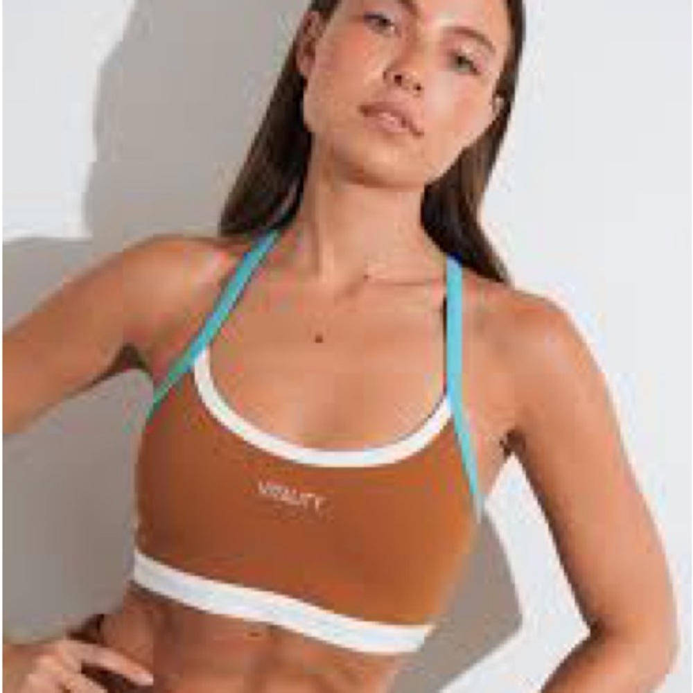 Vitality Cloud II multi crop/bar bra set in toffee - Picture 3 of 4